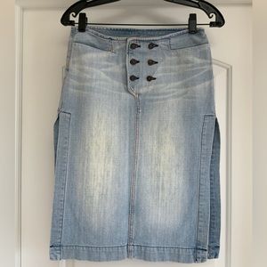 7 For All Mankind Denim Midi Skirt